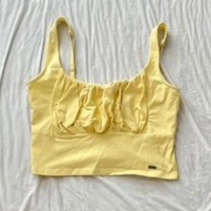 Hollister Medium Bright Yellow Must have Collection Crop Top